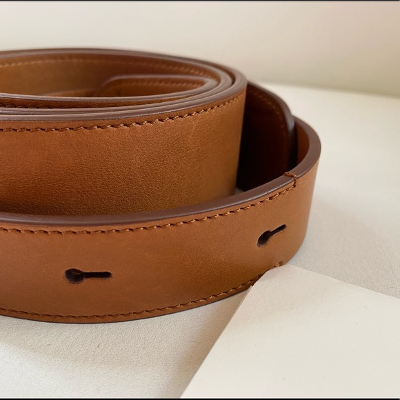 The Row Brown Drum Leather Shoulder Bag Strap - Picture 3 of 5